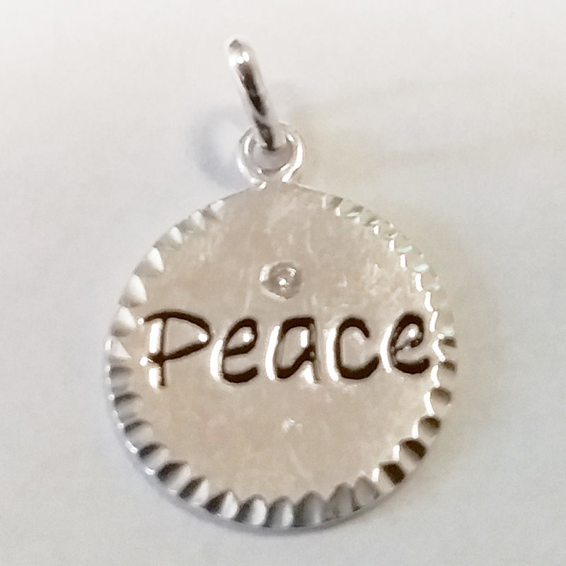 Bead World Peace Sterling Silver Pendant 14mm
