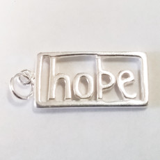 Bead World Hollow Hope Sterling Silver Pendant 10x19mm