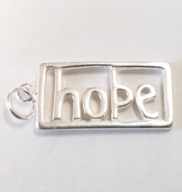 Bead World Hollow Hope Sterling Silver Pendant 10x19mm
