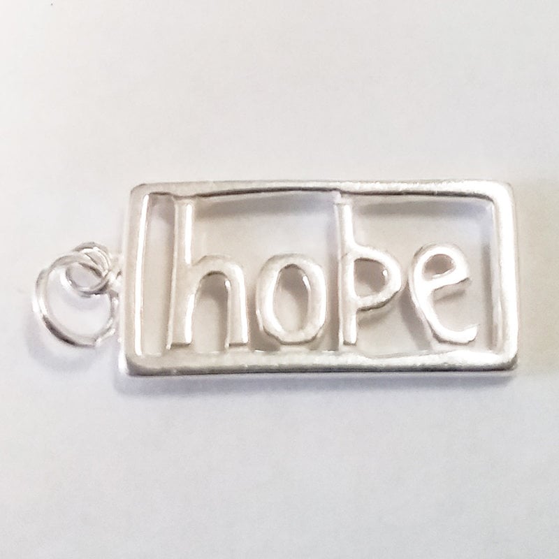 Bead World Hollow Hope Sterling Silver Pendant 10x19mm