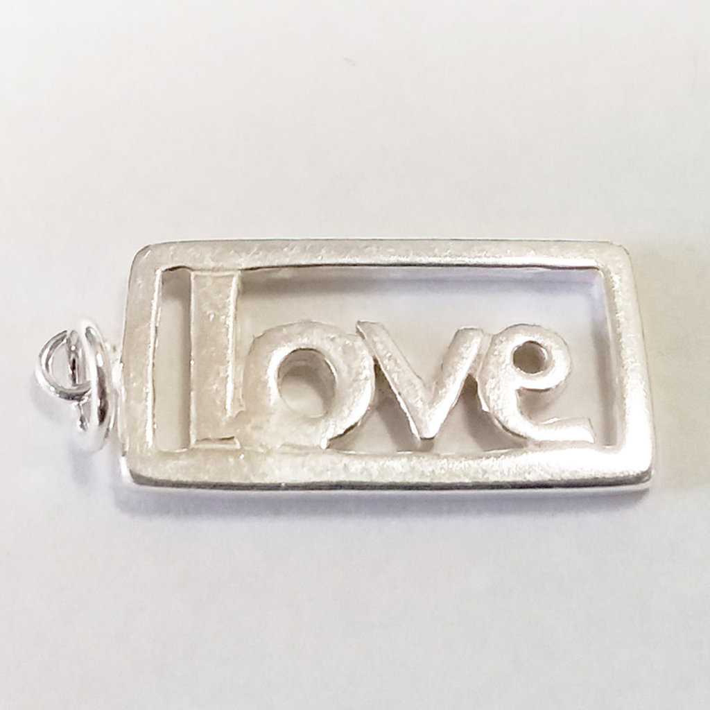 Bead World Hollow Love Sterling Silver Pendant 10x19mm