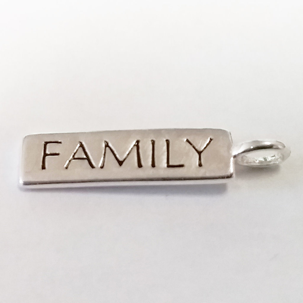 Bead World Rectangular Family Sterling Silver Pendant 5x20mm