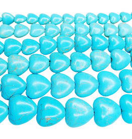 Turquoise Heart Shaped Beads 15" Strand