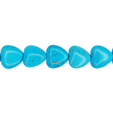 Turquoise Heart Shaped Beads 15" Strand
