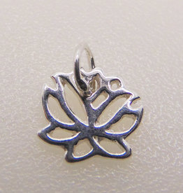 Bead World Small Lotus Flower Sterling Silver Pendant 9mm