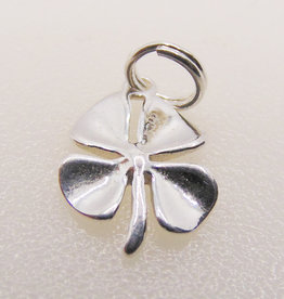 Bamiyan Four-Leaf Clover with Stem Sterling Silver Pendant 11x14mm
