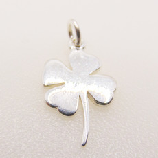 Bamiyan Flat Four-Leaf Clover Sterling Silver Pendant 12x17mm