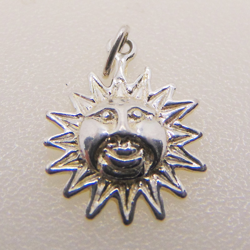 Sun Sterling Silver Pendant 13mm