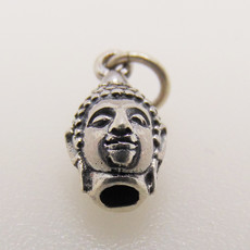 Bamiyan Buddha Head Sterling Silver Pendant 8x12mm