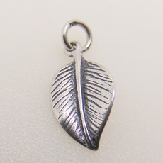 Bead World Leaf Sterling Silver Pendant 8x17mm