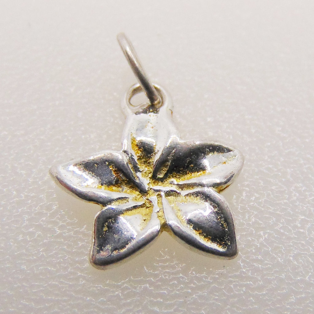 Bamiyan 5 Petal Flower Sterling Silver Pendant 10mm