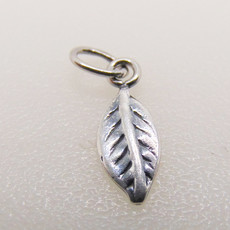 Bead World Small Leaf Sterling Silver Pendant 5x9mm