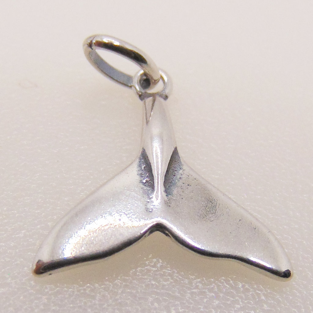 Bead World Whale Tail Sterling Silver Pendant 12x15mm