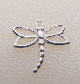 Bead World Small Dragonfly Sterling Silver Pendant 13x13mm