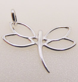 Bead World Hollow Dragonfly Sterling Silver Pendant 25x20mm