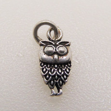 Bamiyan Owl Sterling Silver Pendant 6x10mm