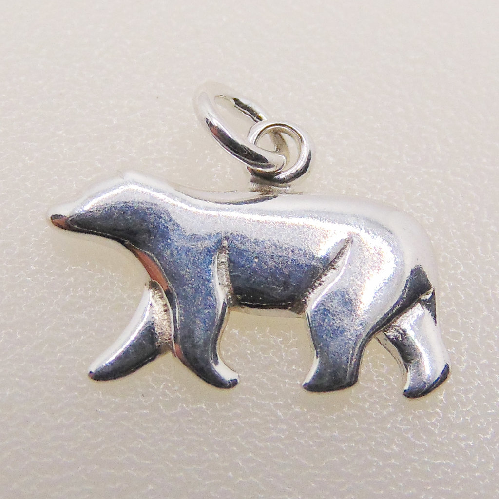 Bead World Bear Sterling Silver Pendant 19x10mm