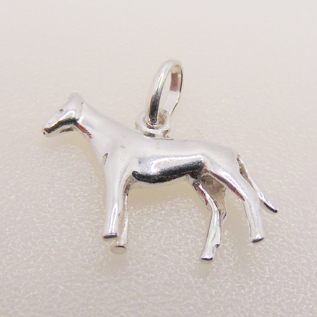 Bead World 3D Horse Sterling Silver Pendant 20x14mm