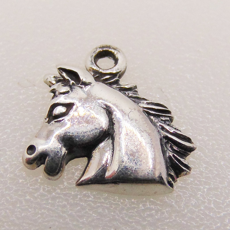 Horse Head Sterling Silver Pendant 13x10mm