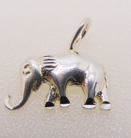 Elephant Sterling Silver Pendant 14x8mm