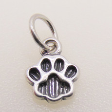 Bead World Cat Paw Print Sterling Silver Pendant 9x8mm