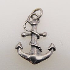 Anchor with Rope Sterling Silver Pendant 13x18mm