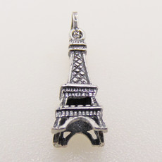Bamiyan 3D Eiffel Tower Sterling Silver Pendant 8x20mm