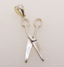 Scissors Sterling Silver Pendant 9x18mm