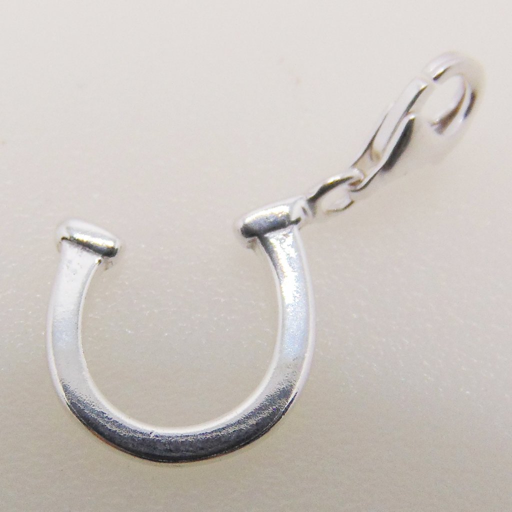 Bead World Horse Shoe Sterling Silver Pendant 12x13mm