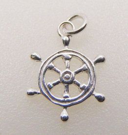 Bead World Ship Steering Wheel Sterling Silver Pendant 14mm