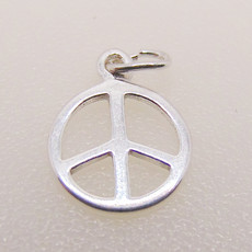 Bead World Peace Sign Sterling Silver Pendant 10mm