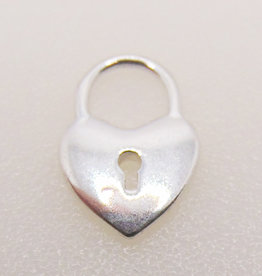 Bead World Heart Lock Sterling Silver Pendant 10x15mm