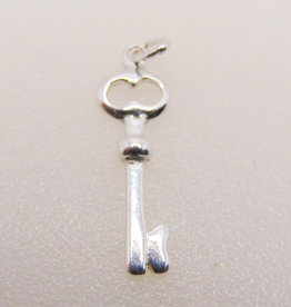 Bead World Tibetan Style Key Sterling Silver Pendant 6x19mm