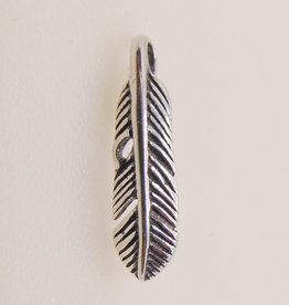 Bead World Feather Sterling Silver Pendant 5x21mm