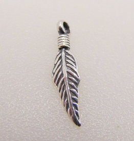 Bead World Dainty Feather Sterling Silver Pendant 5x16mm