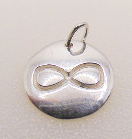 Engraved Infinity Sterling Silver Pendant 12mm