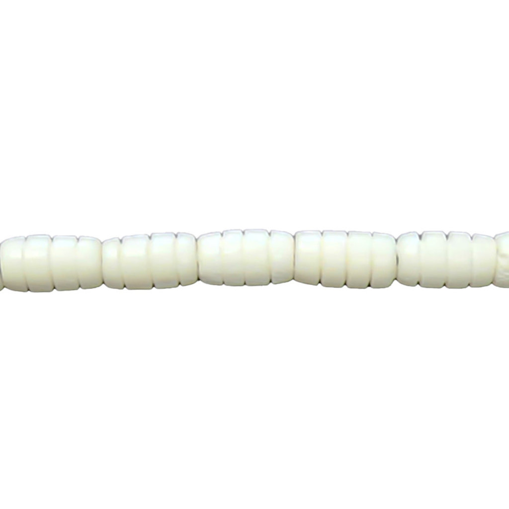 White Textured Tube Bone Beads 16" Strand 7x12mm