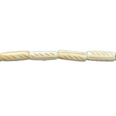 Ivory Lines Tube Bone Beads 16" Strand 8x24mm