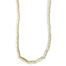 Ivory Lines Tube Bone Beads 16" Strand 8x24mm