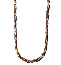 Brown with Swirly Lines Tube Bone Beads 16" Strand 6x12mm