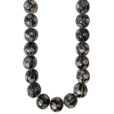 Dark Brown with Dots Round Horn Beads 16" Strand 20mm