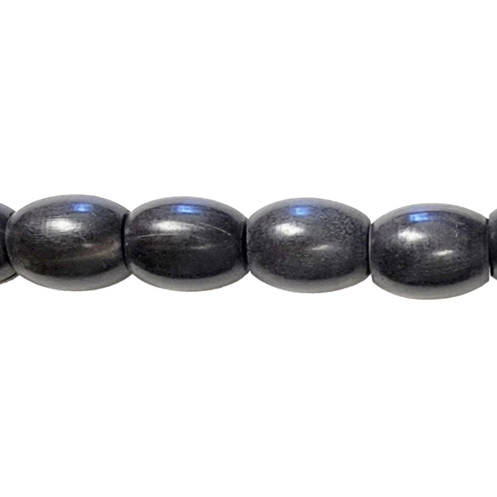 Black Barrel Shape Horn Beads 16" Strand 19x23mm