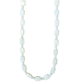 White Mixed Shape Shell Beads 16" Strand (Round and Square)