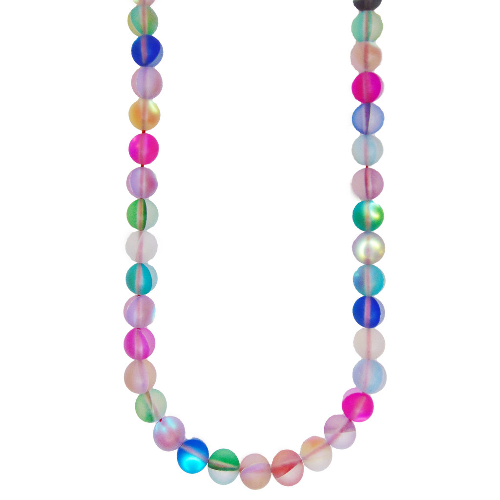 Bead World Matte Rainbow Mermaid Glass Beads 14"Strand