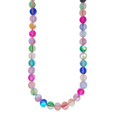 Bead World Matte Rainbow Mermaid Glass Beads 14"Strand