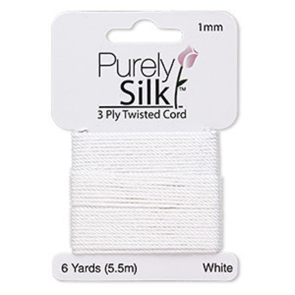 Purely Silk Thread Silk 3 Ply White 1Mm