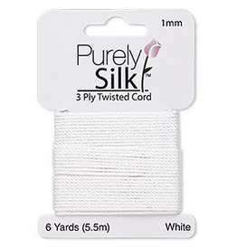 Purely Silk Thread Silk 3 Ply White 1Mm