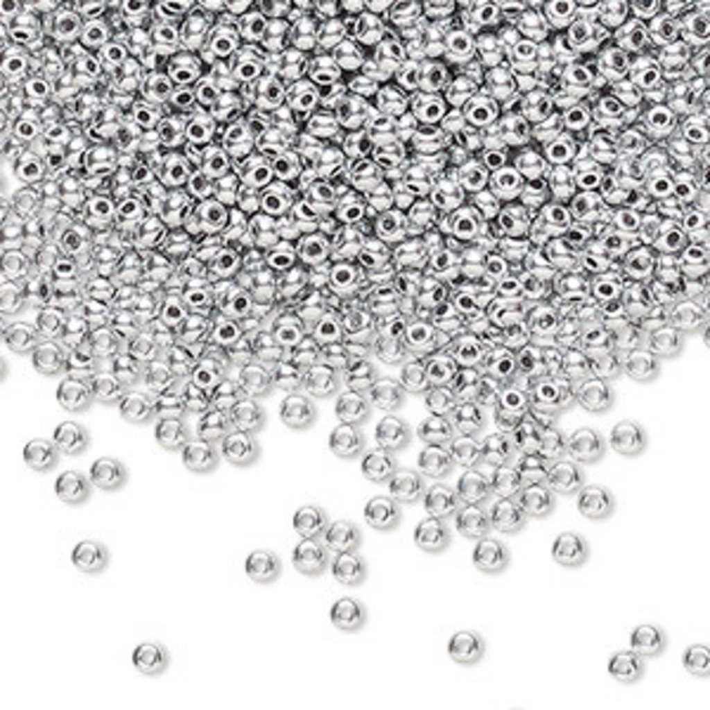 Preciosa Sb#11 Loose Opaque Metallic Soft Silver Alabaster 50gm pkg.