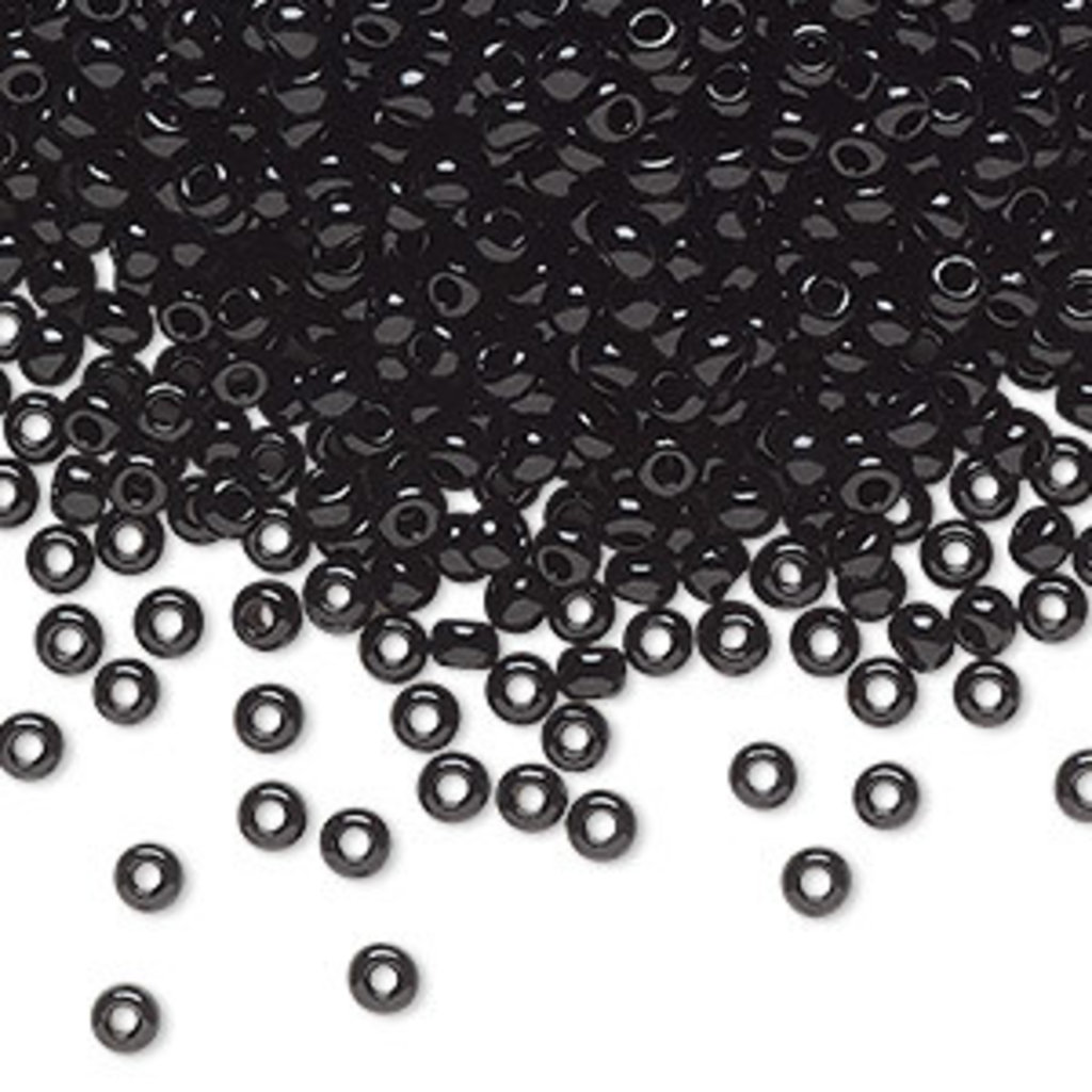 Preciosa Sb#8 Loose Opaque Black 50gm pkg.