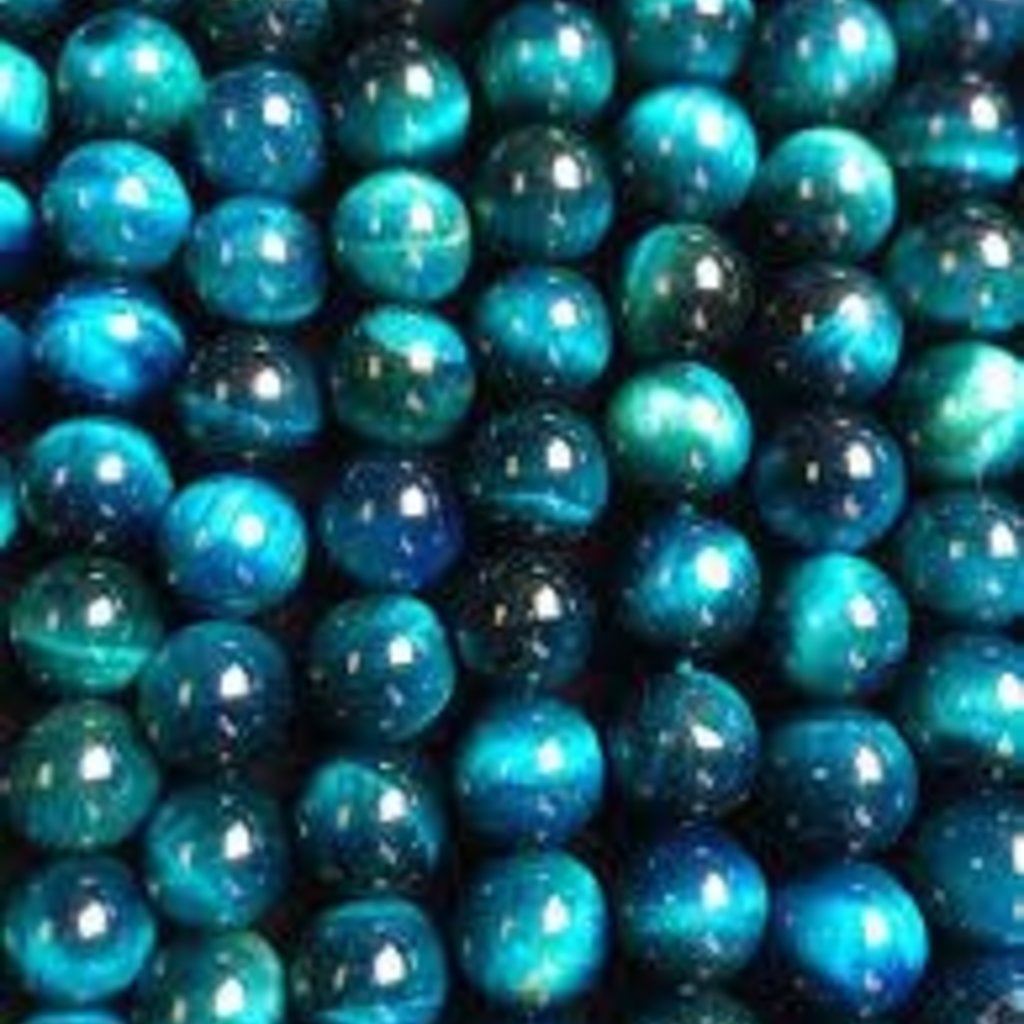 Bead World Turquoise Blue Tiger Eye 16" Strand